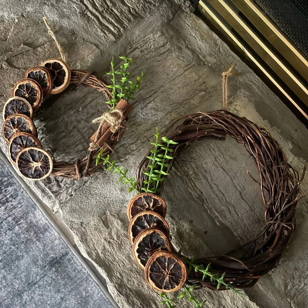 Set of dried citrus wreaths.